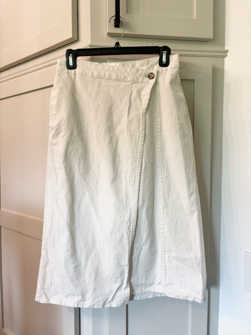 Asymmetrical Wrap Midi Wrap Skirt Beach Coastal White Size 2